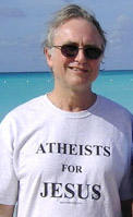 Richard Dawkins wearing my shirt
